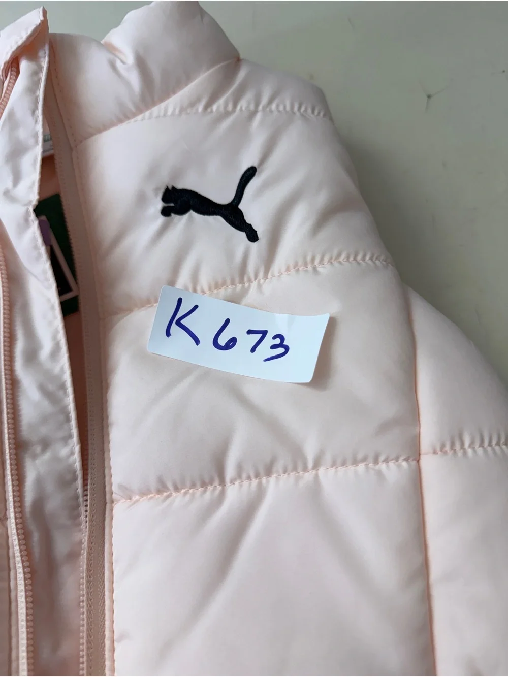 Puma Girls Light Pink Quilted Puffer Vest